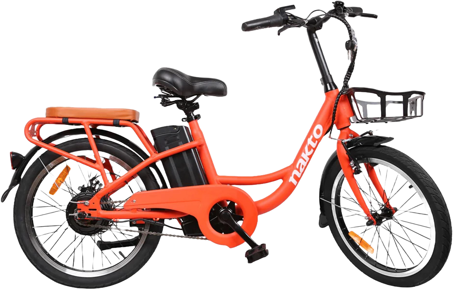 NAKTO Pony Utility Electric Bike with Basket & Rear Passenger Seat