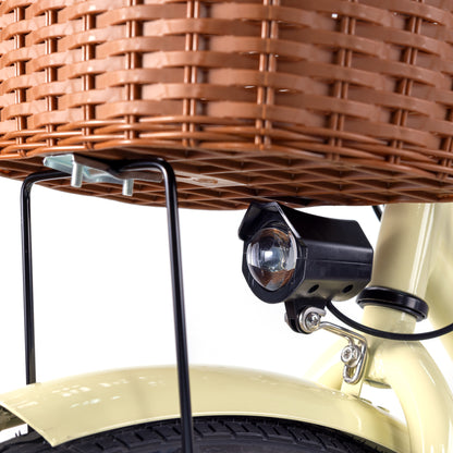 NAKTO Classic Step-Through Electric Bike with Basket & Rear Rack