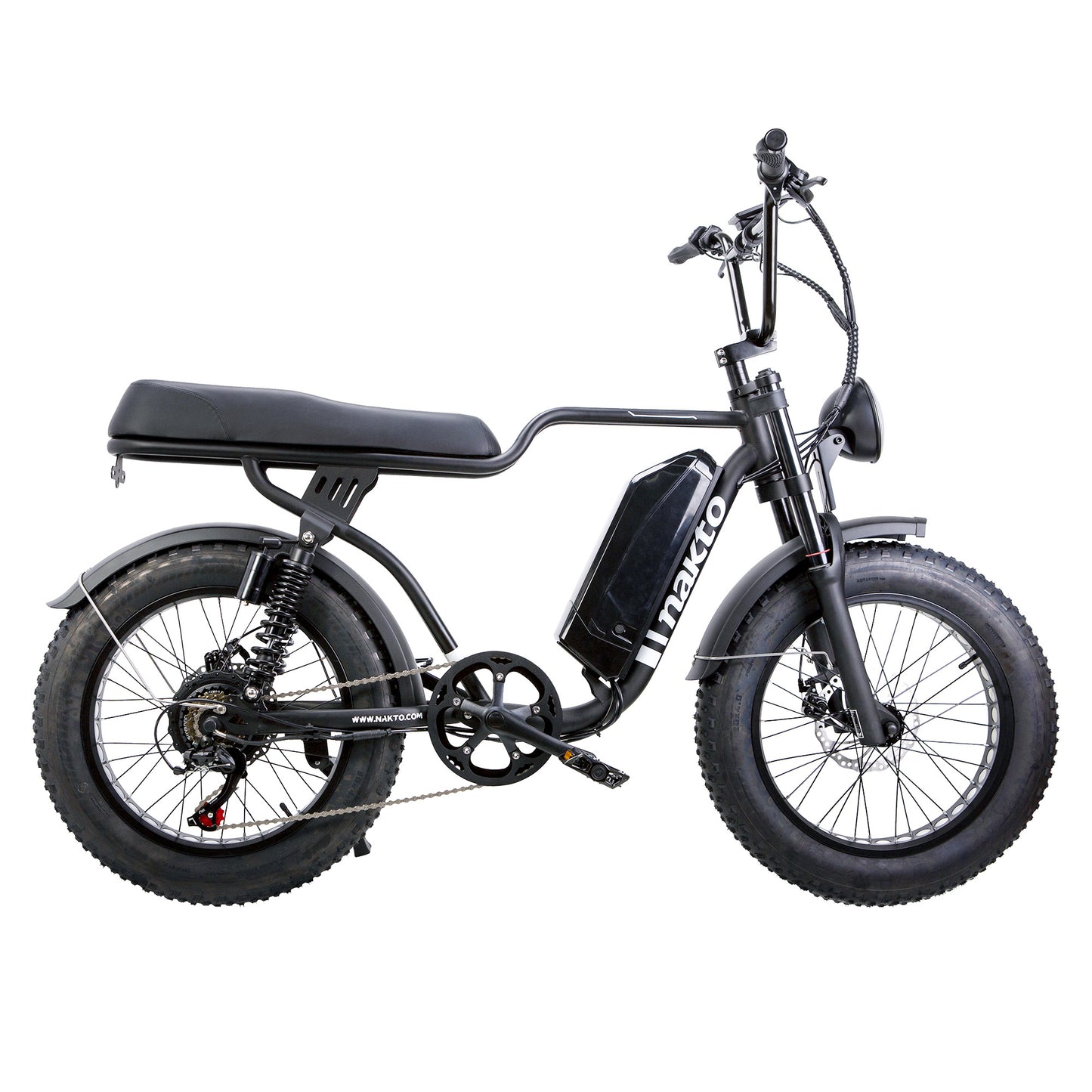 NAKTO F2 Fat Tire Electric Bike – Retro Moped Style Cruiser