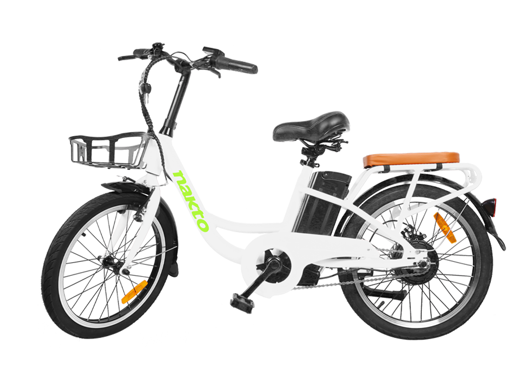 NAKTO Pony Utility Electric Bike with Basket & Rear Passenger Seat