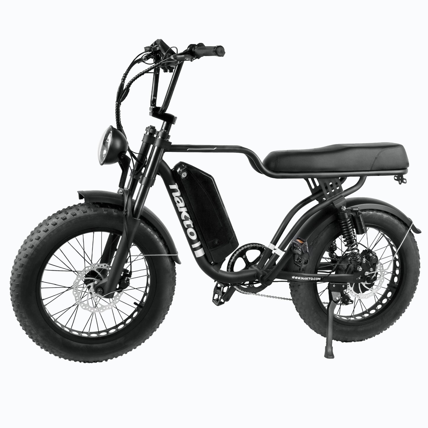 NAKTO F2 Fat Tire Electric Bike – Retro Moped Style Cruiser
