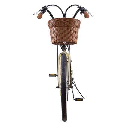 NAKTO Classic Step-Through Electric Bike with Basket & Rear Rack