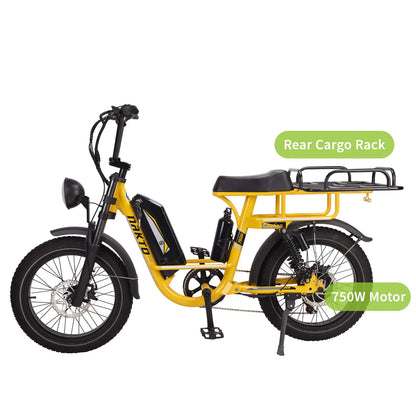 NAKTO F4 Cargo Electric Bike – 750W Motor, 60-Mile Range & 400 lb Capacity