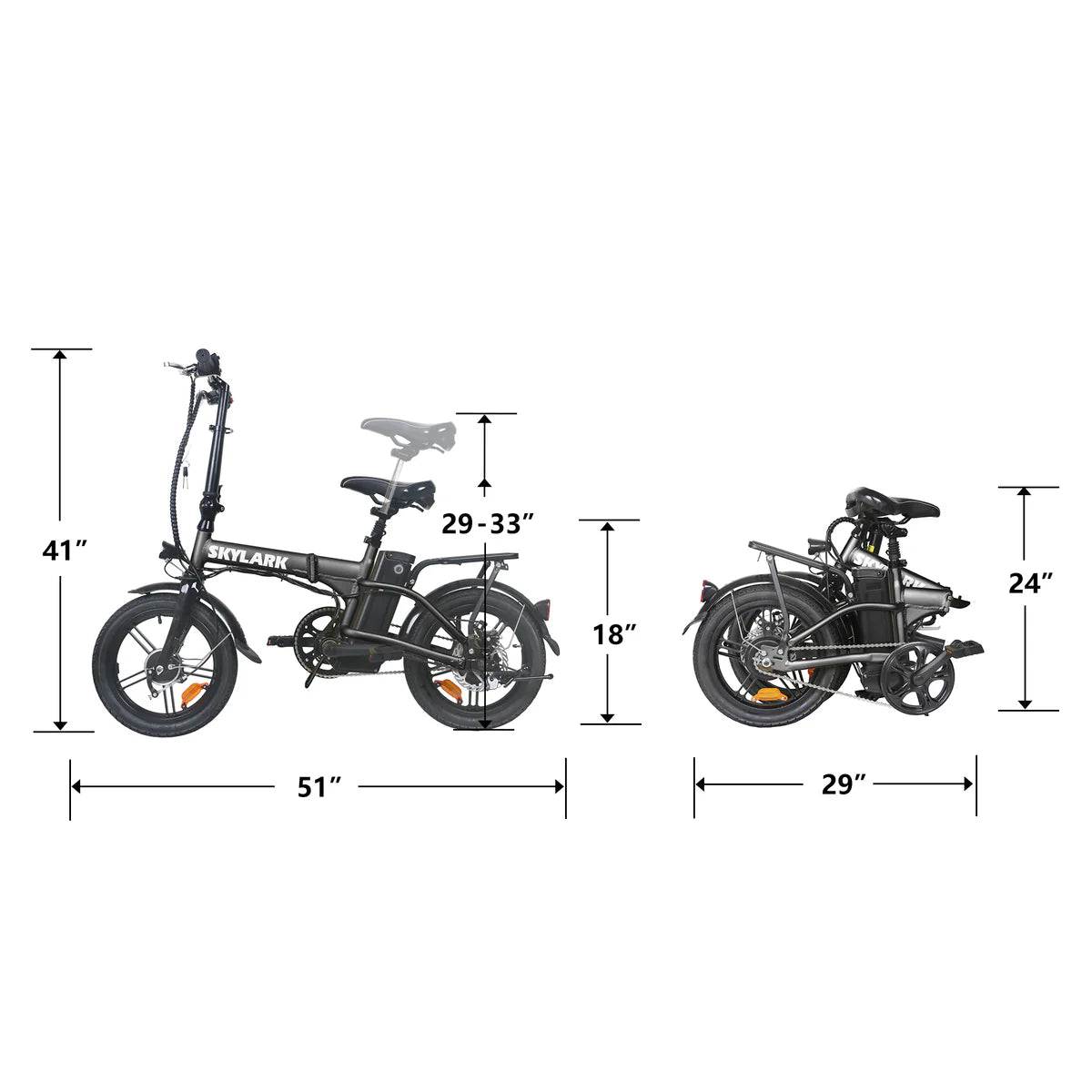 NAKTO Skylark Folding Fat Tire Electric Bike