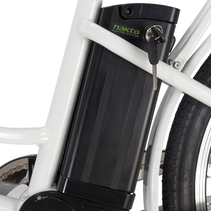 NAKTO Camel Step-Thru Electric Bike with Basket & Rear Rack