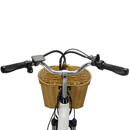 NAKTO Camel Step-Thru Electric Bike with Basket & Rear Rack