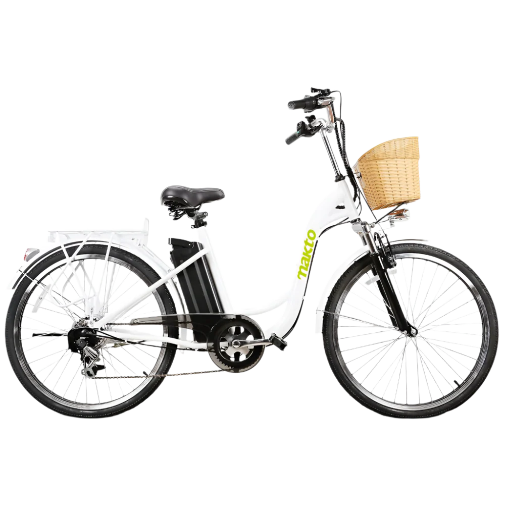 NAKTO Camel Step-Thru Electric Bike with Basket & Rear Rack