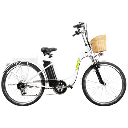 NAKTO Camel Step-Thru Electric Bike with Basket & Rear Rack